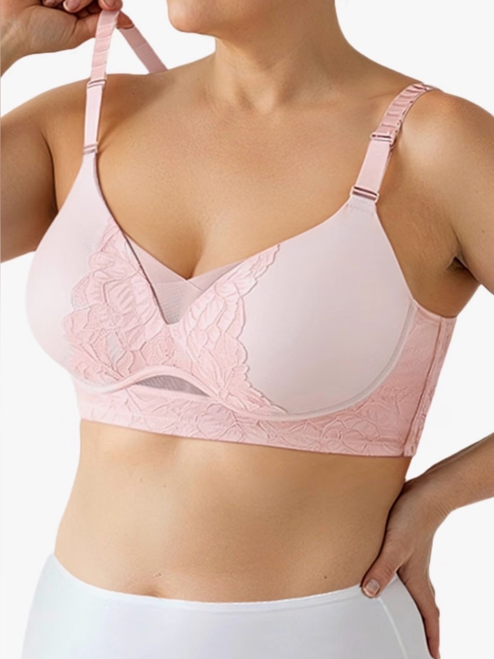 NWT SonaShape-Daily Comfort Seamless Lifting Bra Light Pink Molded Cup Size 4XL